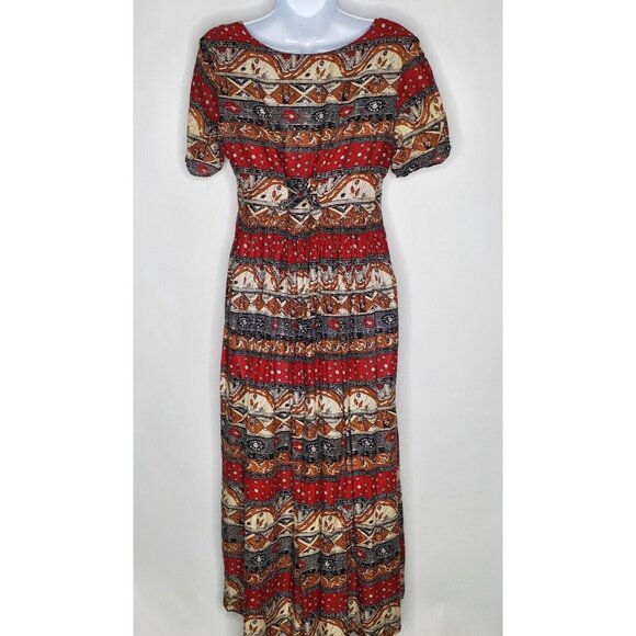 No Boundaries Womens Vintage Y2K Geometric Button Front Dress Size S Prairie - Picture 3 of 8